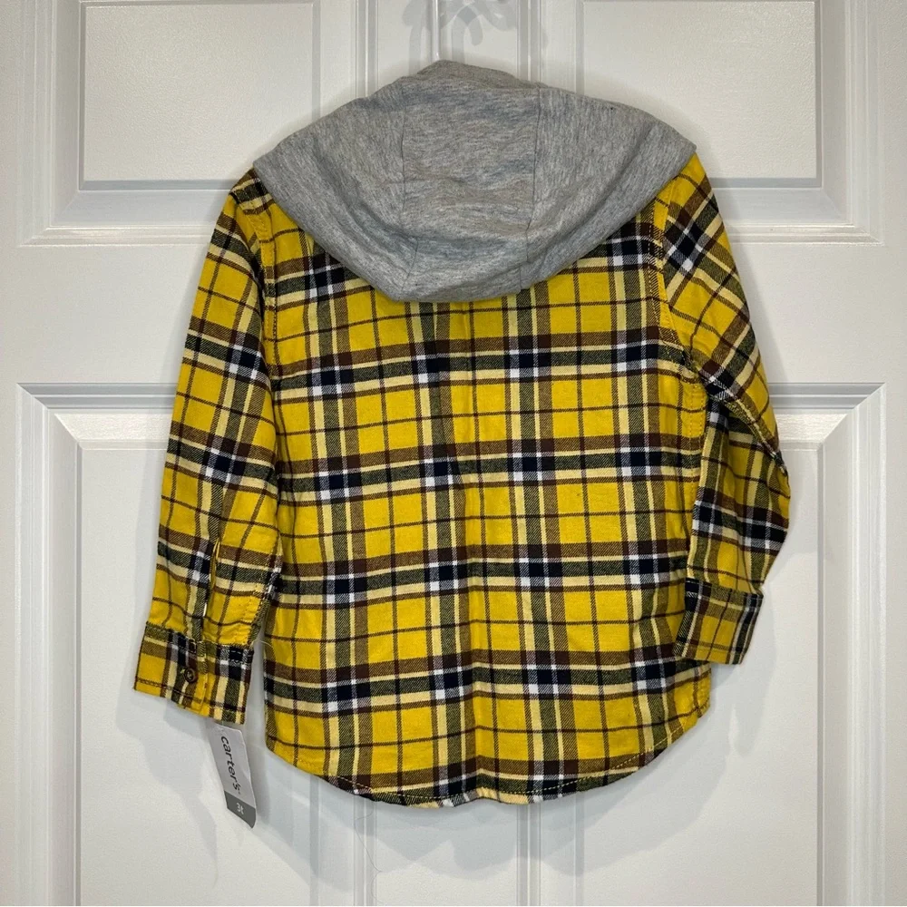 Carters Plaid Hooded Long Sleeve‎ Size 3T NWT